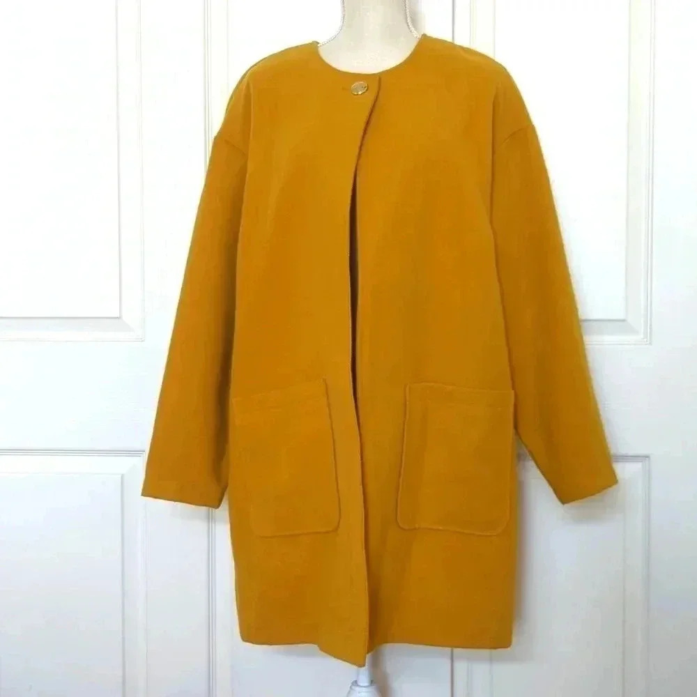 Kenneth Cole New York Winter Coat in Custard Yellow